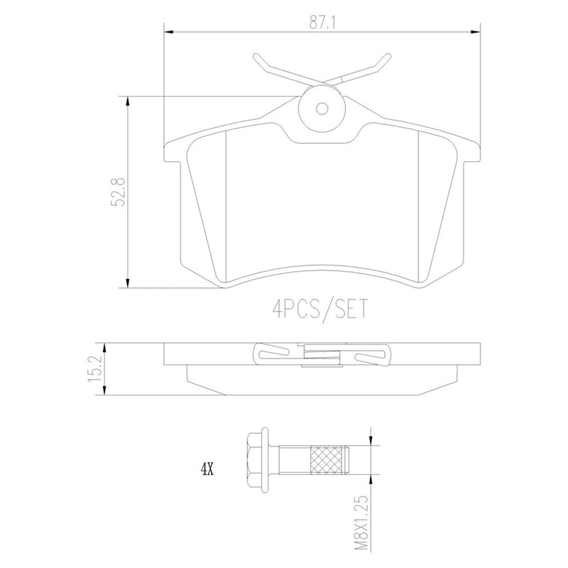 BREMBO Ceramic Rear Disc Brake Pad Set - P85017N