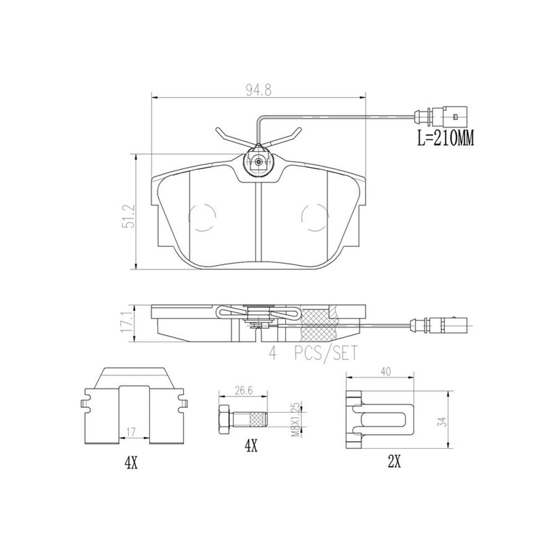 BREMBO Ceramic Rear Disc Brake Pad Set - P85046N