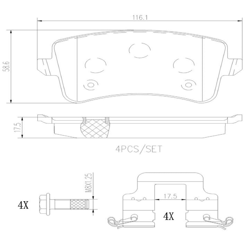 BREMBO CERAMIC Brake Pad Set P85099N