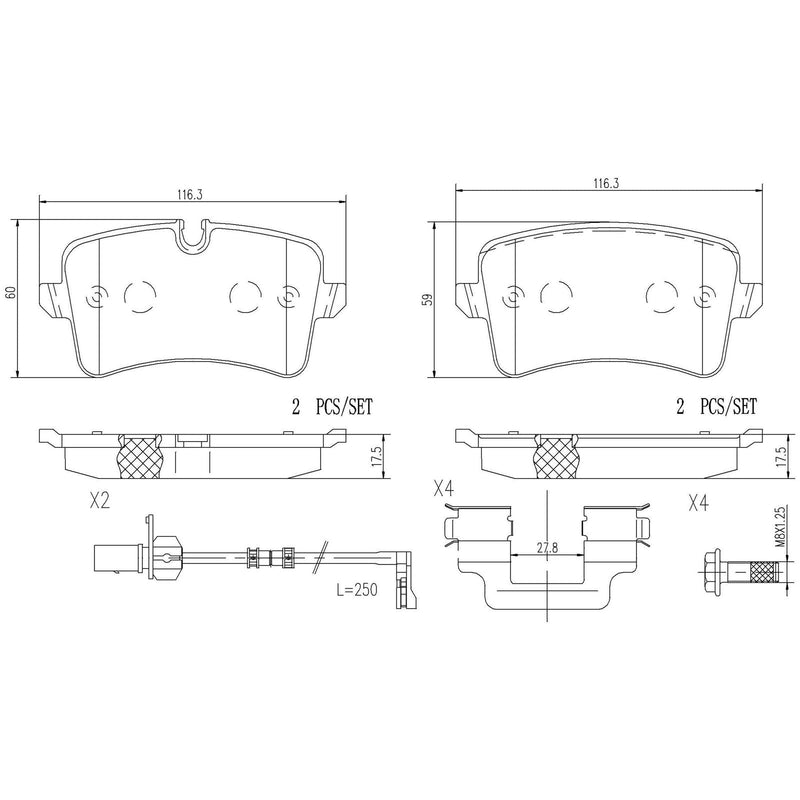 BREMBO CERAMIC Brake Pad Set P85119N
