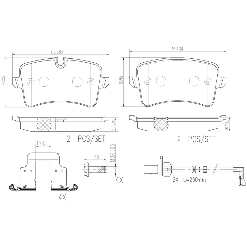 BREMBO CERAMIC Brake Pad Set P85120N