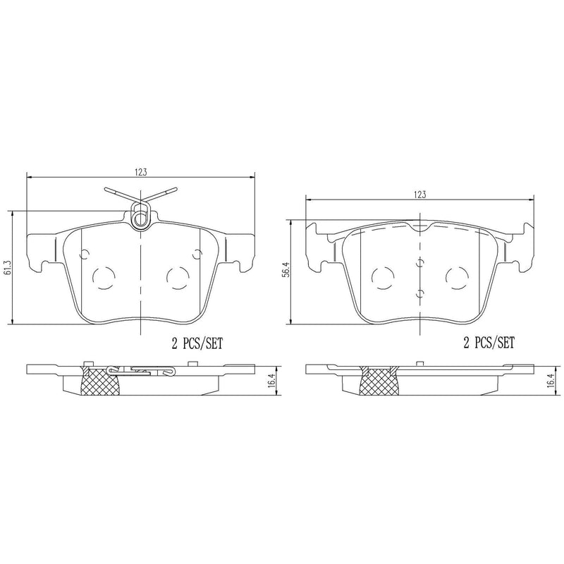 BREMBO CERAMIC Brake Pad Set P85124N