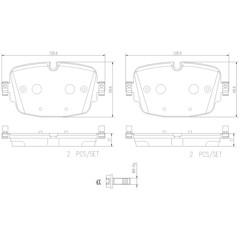 BREMBO CERAMIC Brake Pad Set P85180N
