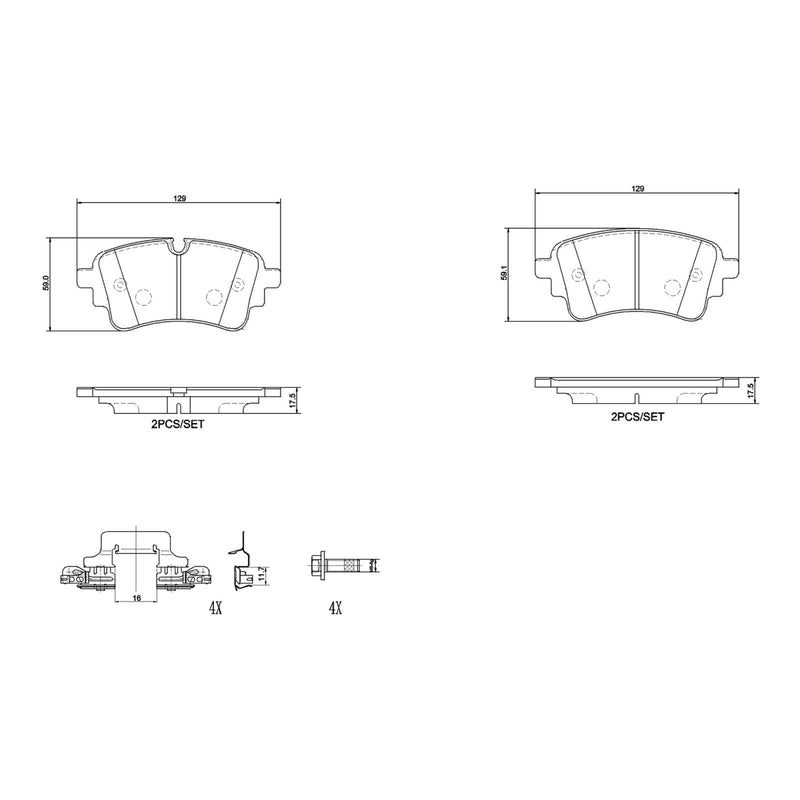 BREMBO CERAMIC Brake Pad Set P85186N
