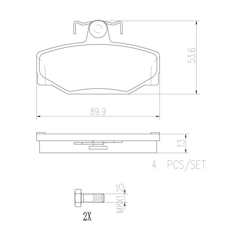 BREMBO Ceramic Rear Disc Brake Pad Set - P86009N