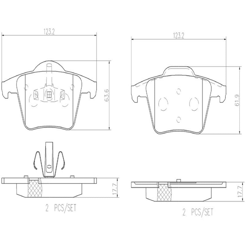 BREMBO Ceramic Rear Disc Brake Pad Set - P86019N