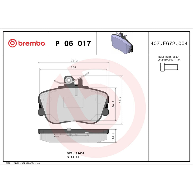 PRIME Low-Met Front Disc Brake Pad Set - P06017