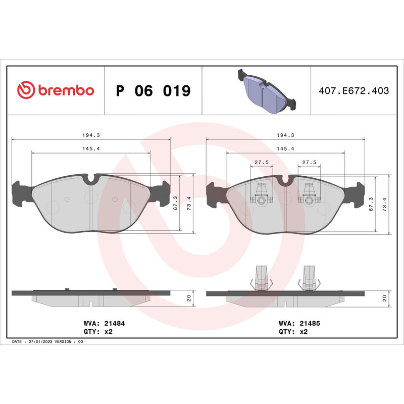 PRIME Low-Met Front Disc Brake Pad Set - P06019