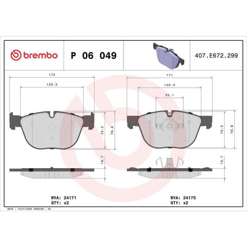 PRIME Low-Met Front Disc Brake Pad Set - P06049