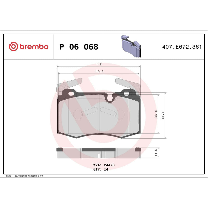 PRIME Low-Met Front Disc Brake Pad Set - P06068