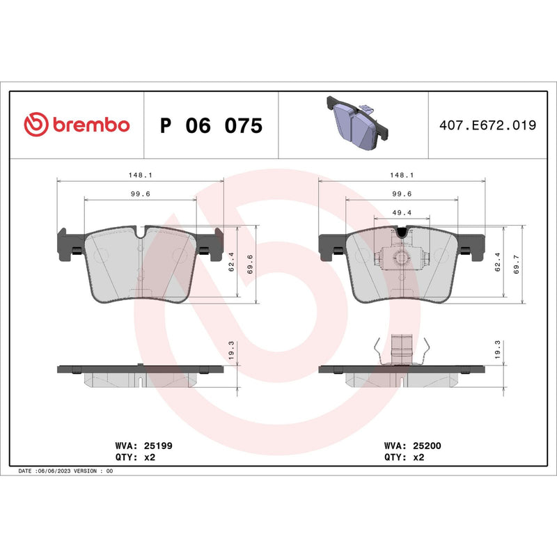 PRIME Low-Met Front Disc Brake Pad Set - P06075