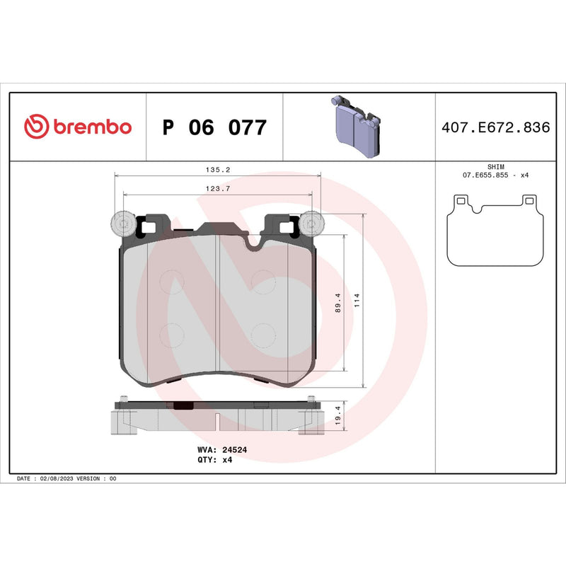 PRIME Low-Met Front Disc Brake Pad Set - P06077