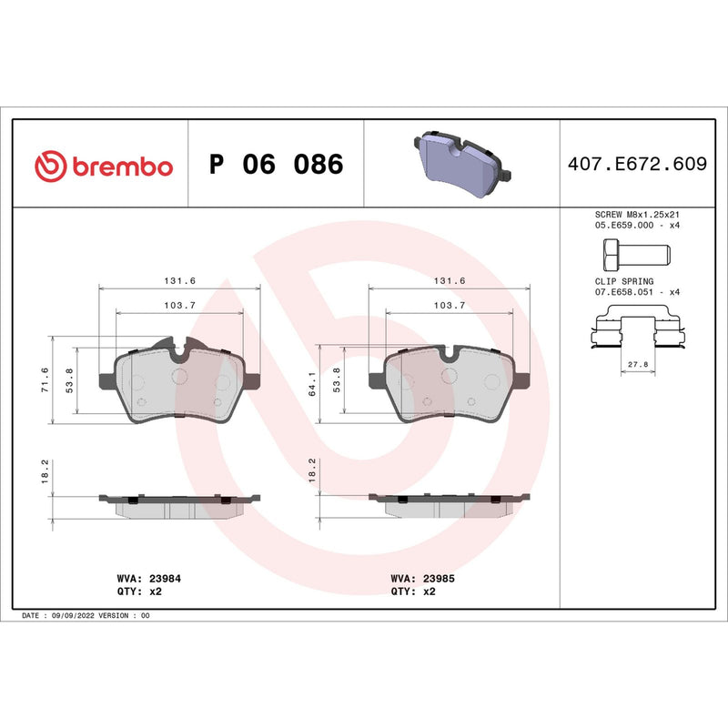 PRIME Low-Met Front Disc Brake Pad Set - P06086