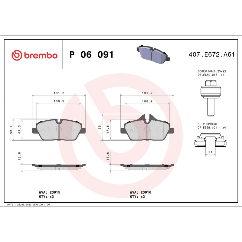 PRIME Low-Met Front Disc Brake Pad Set - P06091