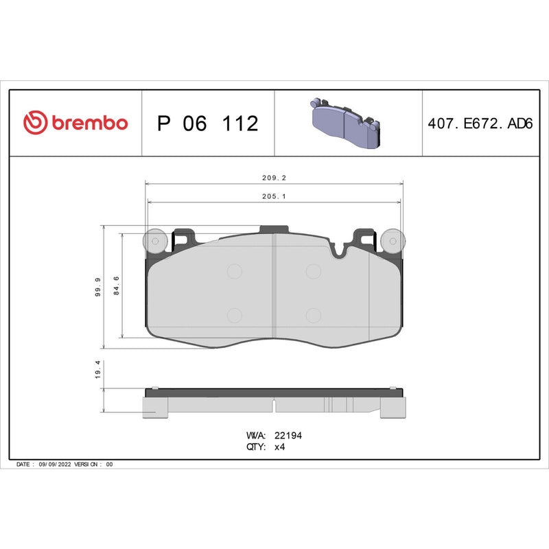 PRIME Low-Met Front Disc Brake Pad Set - P06112