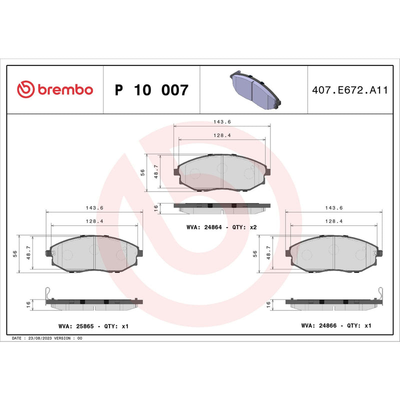 PRIME Low-Met Front Disc Brake Pad Set - P10007