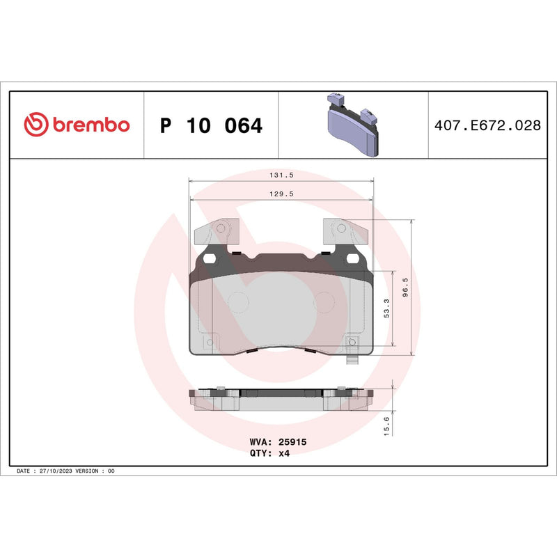 PRIME Low-Met Front Disc Brake Pad Set - P10064