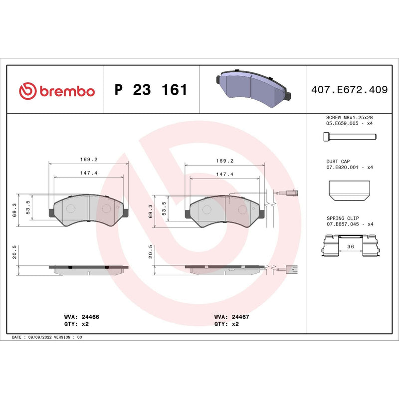 PRIME Low-Met Front Disc Brake Pad Set - P23161