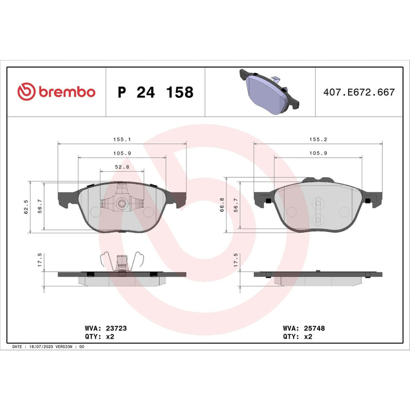 PRIME Low-Met Front Disc Brake Pad Set - P24158