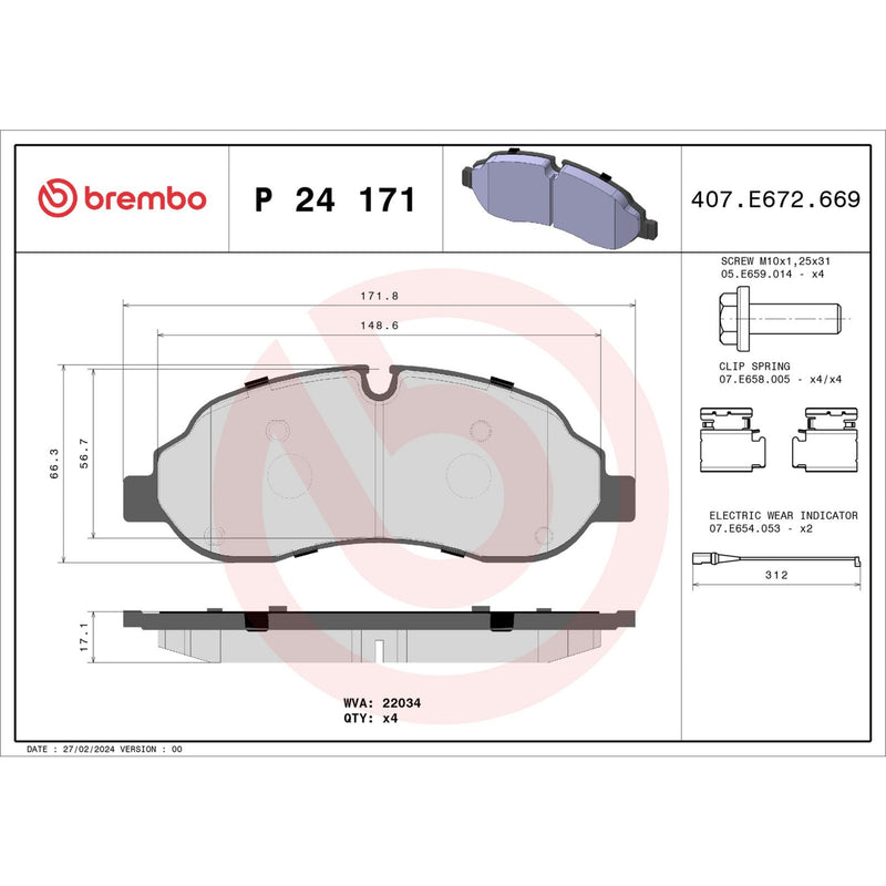 PRIME Low-Met Front Disc Brake Pad Set - P24171