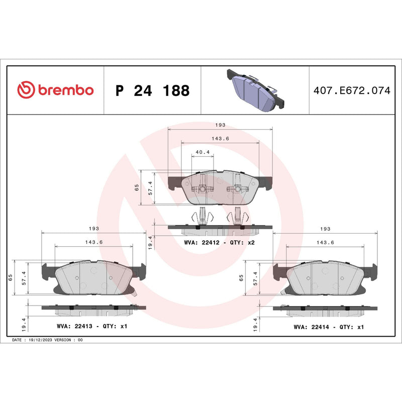 PRIME Low-Met Front Disc Brake Pad Set - P24188
