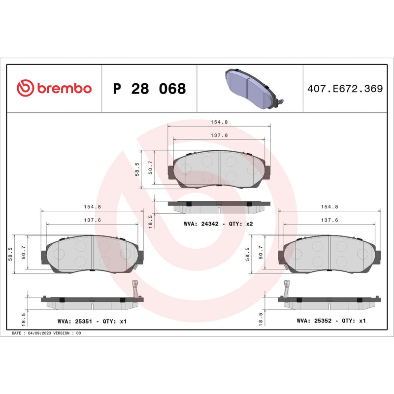 PRIME Low-Met Front Disc Brake Pad Set - P28068
