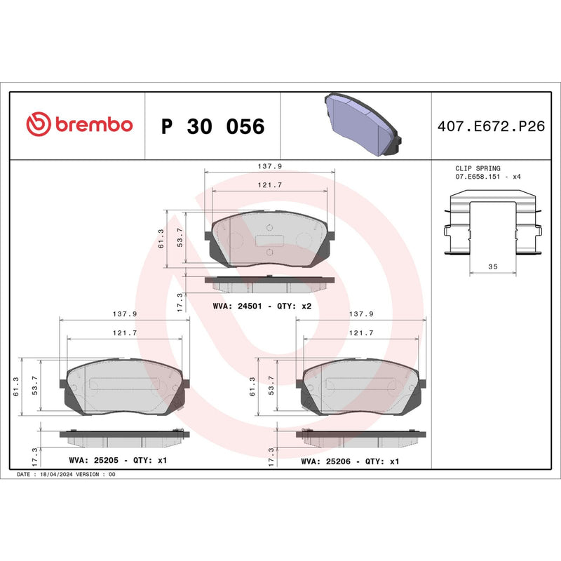 PRIME Low-Met Front Disc Brake Pad Set - P30056