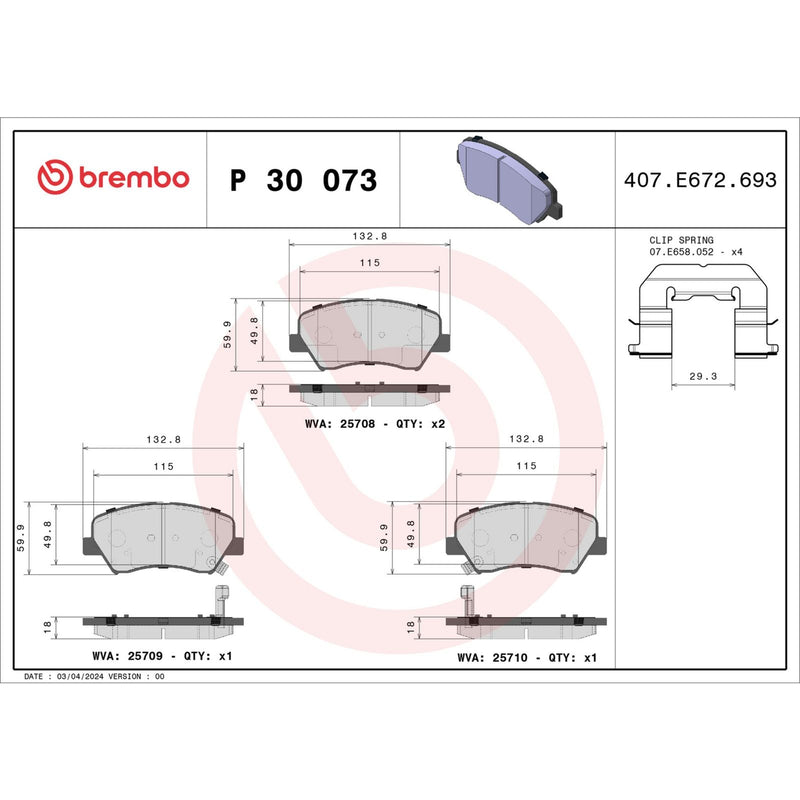 PRIME Low-Met Front Disc Brake Pad Set - P30073