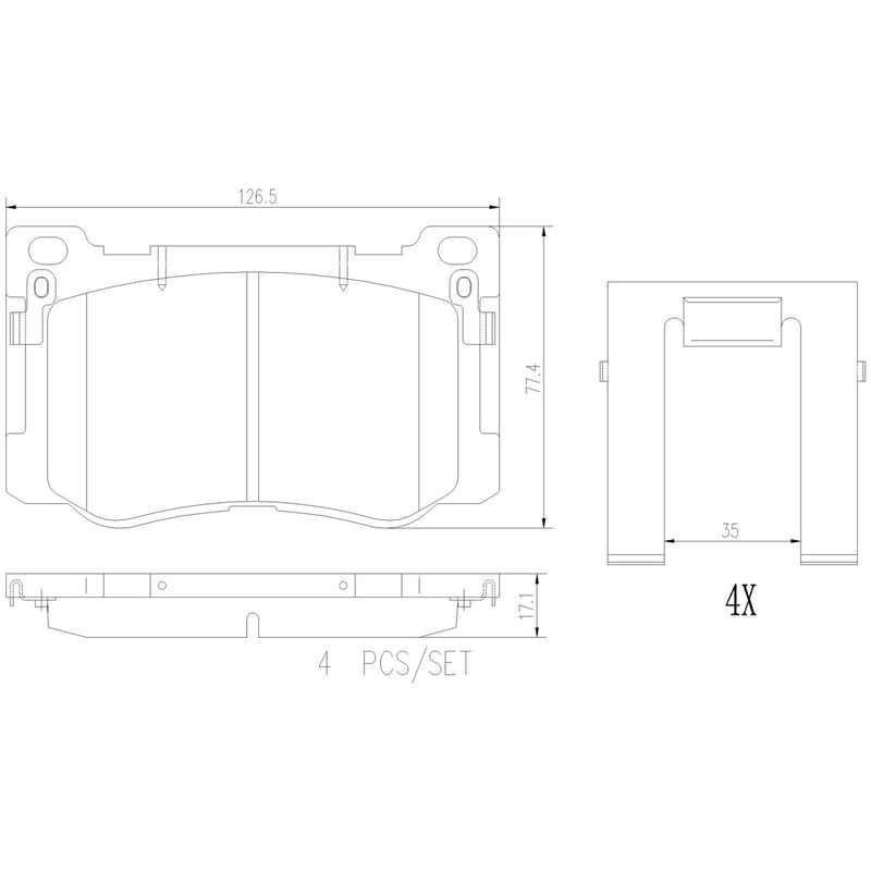 PRIME Low-Met Front Disc Brake Pad Set - P30131
