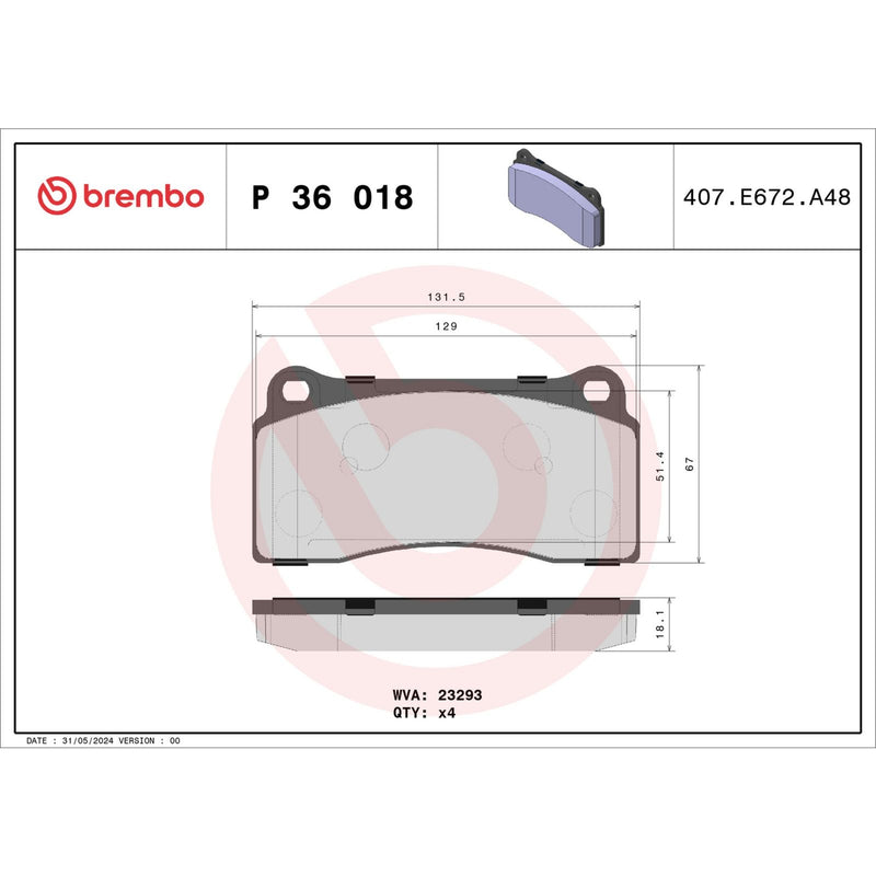 PRIME Low-Met Front Disc Brake Pad Set - P36018