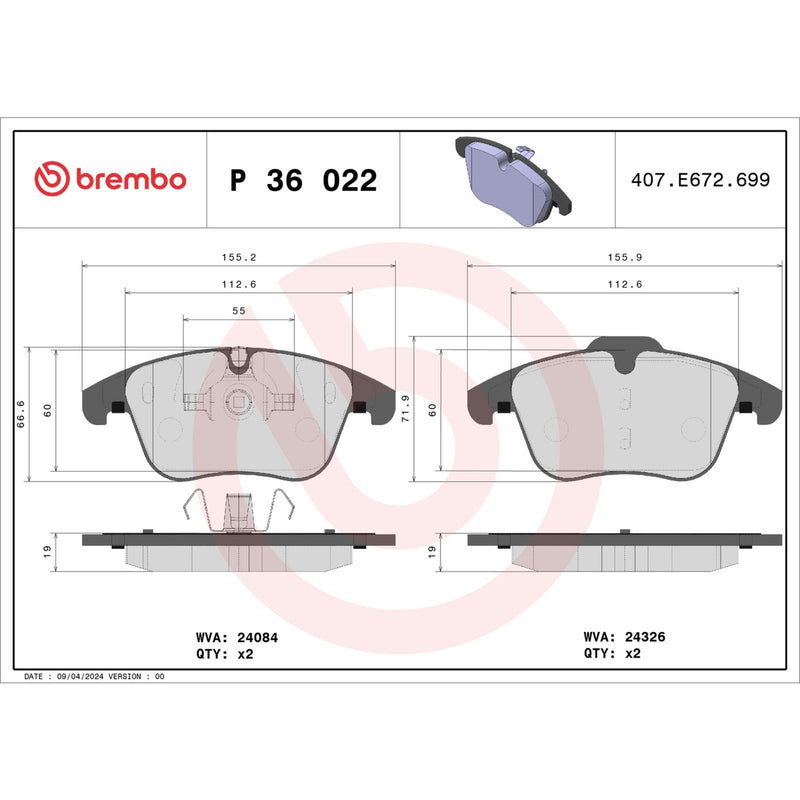 PRIME Low-Met Front Disc Brake Pad Set - P36022