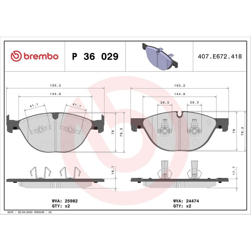 PRIME Low-Met Front Disc Brake Pad Set - P36029