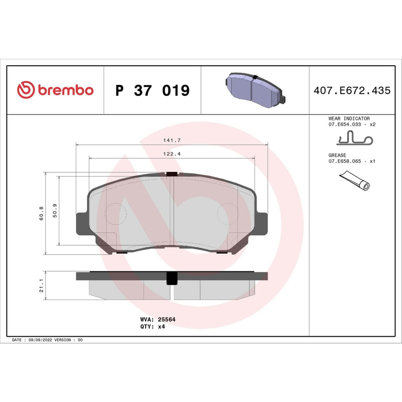 PRIME Low-Met Front Disc Brake Pad Set - P37019
