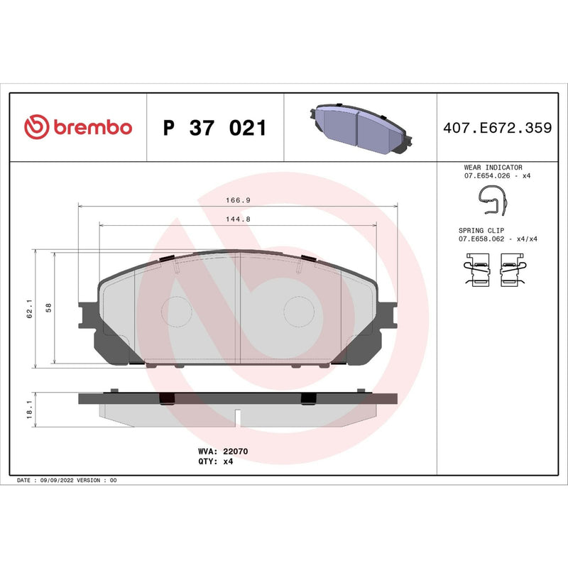 PRIME Low-Met Front Disc Brake Pad Set - P37021