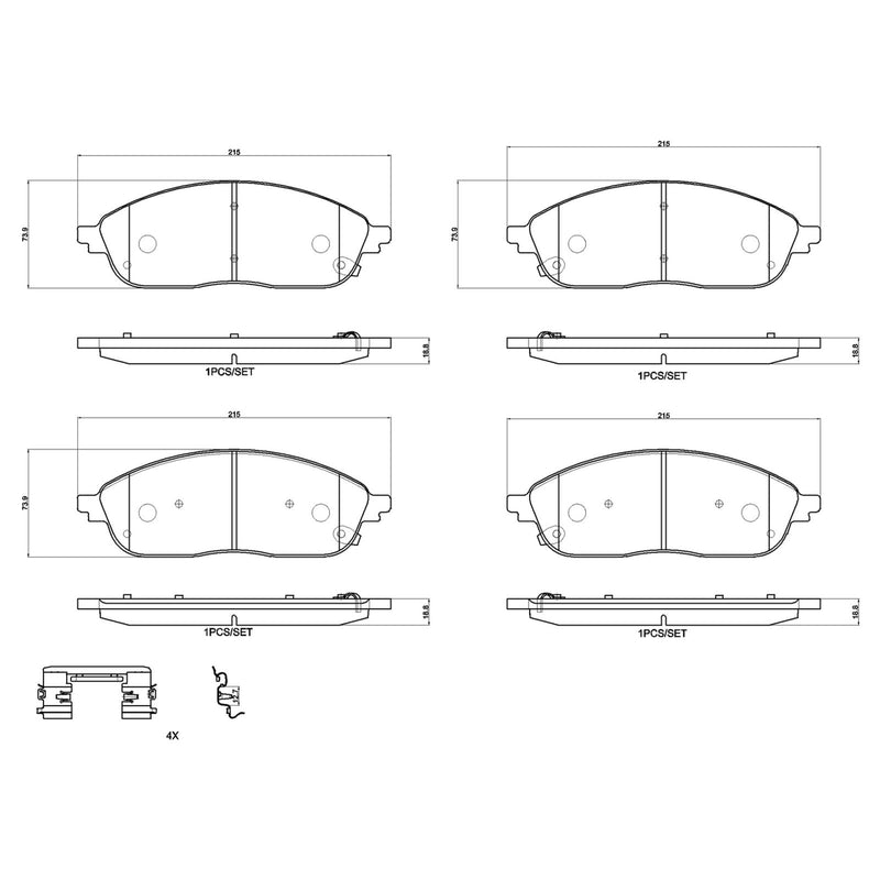PRIME Low-Met Front Disc Brake Pad Set - P37031