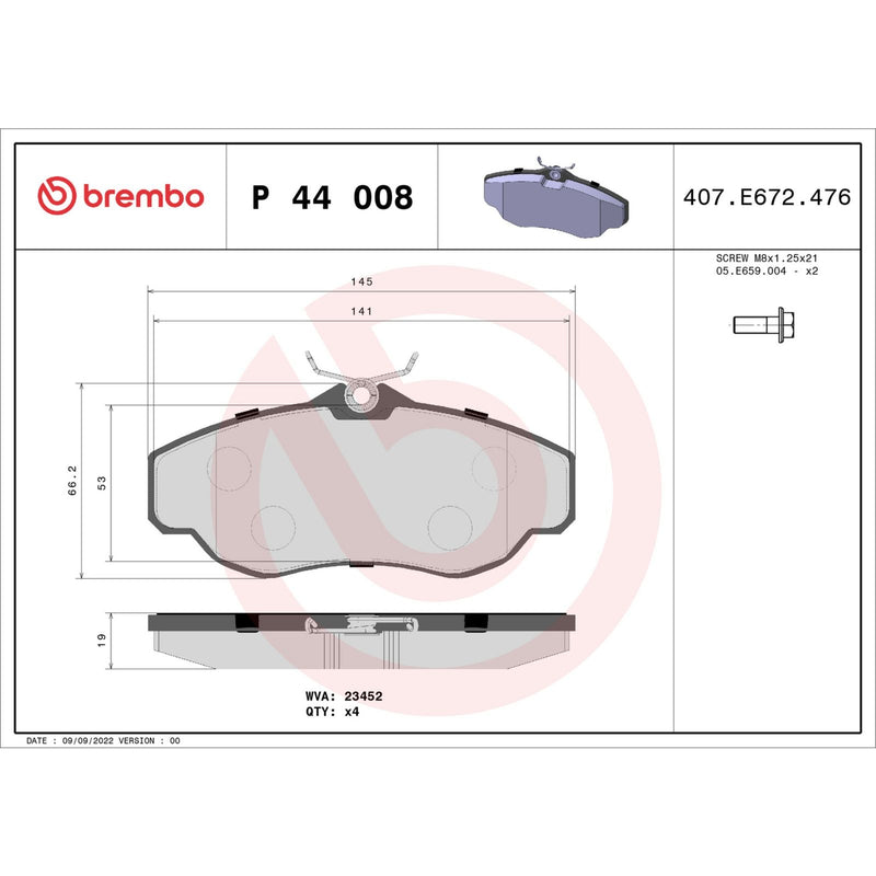 PRIME Low-Met Front Disc Brake Pad Set - P44008