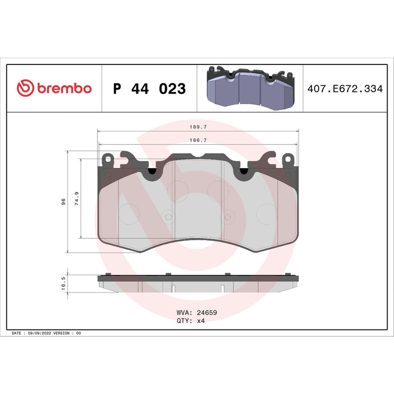 BREMBO Brake Pad Set P44023