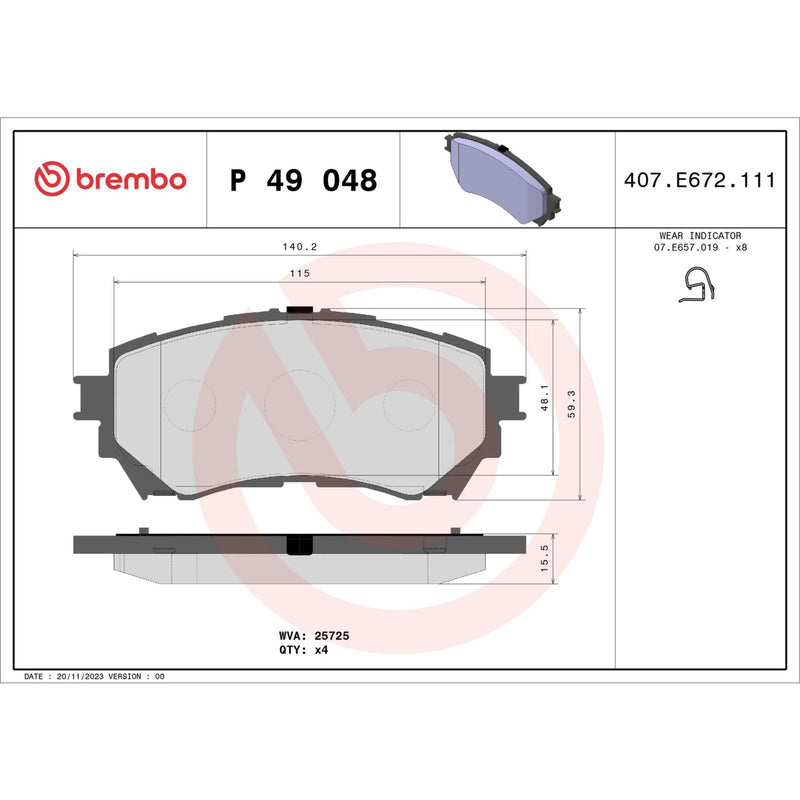 PRIME Low-Met Front Disc Brake Pad Set - P49048