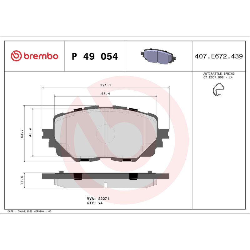 PRIME Low-Met Front Disc Brake Pad Set - P49054