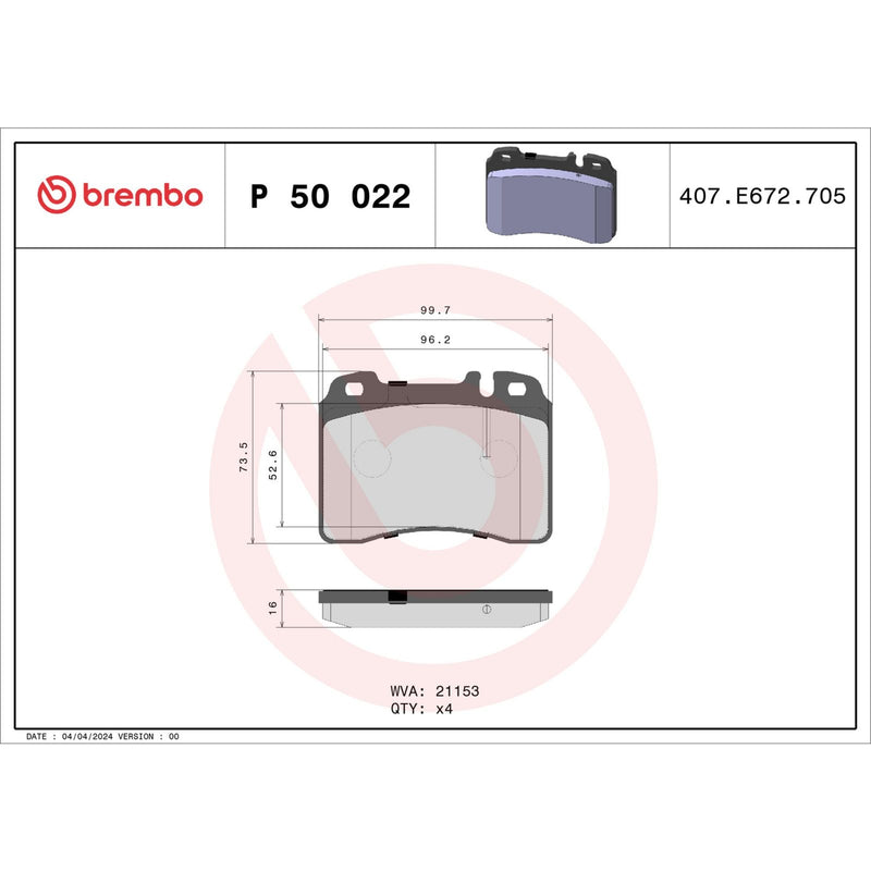 PRIME Low-Met Front Disc Brake Pad Set - P50022