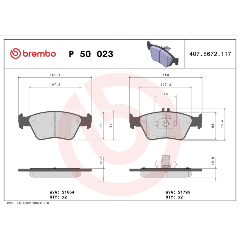 PRIME Low-Met Front Disc Brake Pad Set - P50023