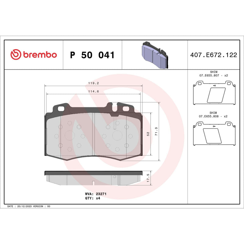 PRIME Low-Met Front Disc Brake Pad Set - P50041