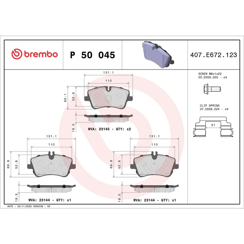 PRIME Low-Met Front Disc Brake Pad Set - P50045