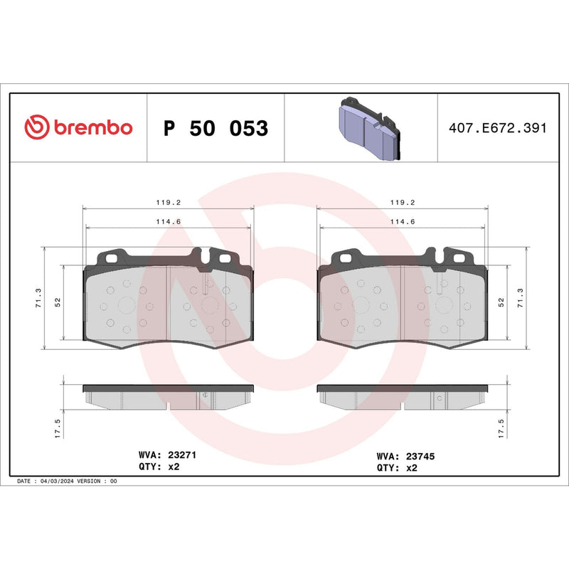 PRIME Low-Met Front Disc Brake Pad Set - P50053