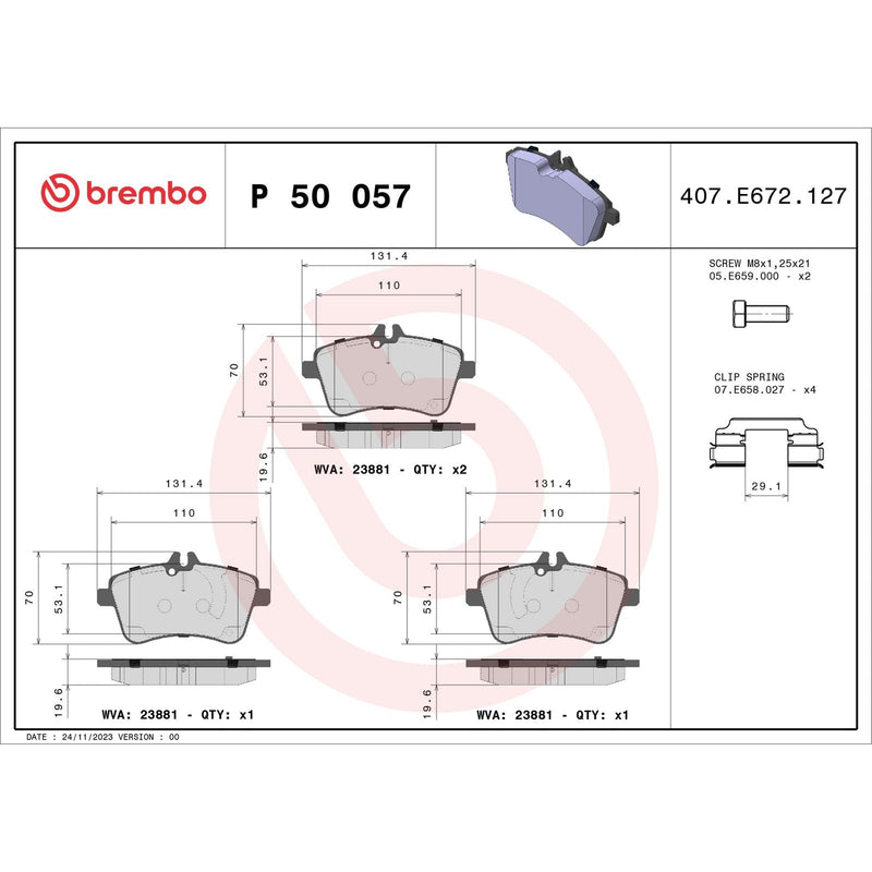 PRIME Low-Met Front Disc Brake Pad Set - P50057