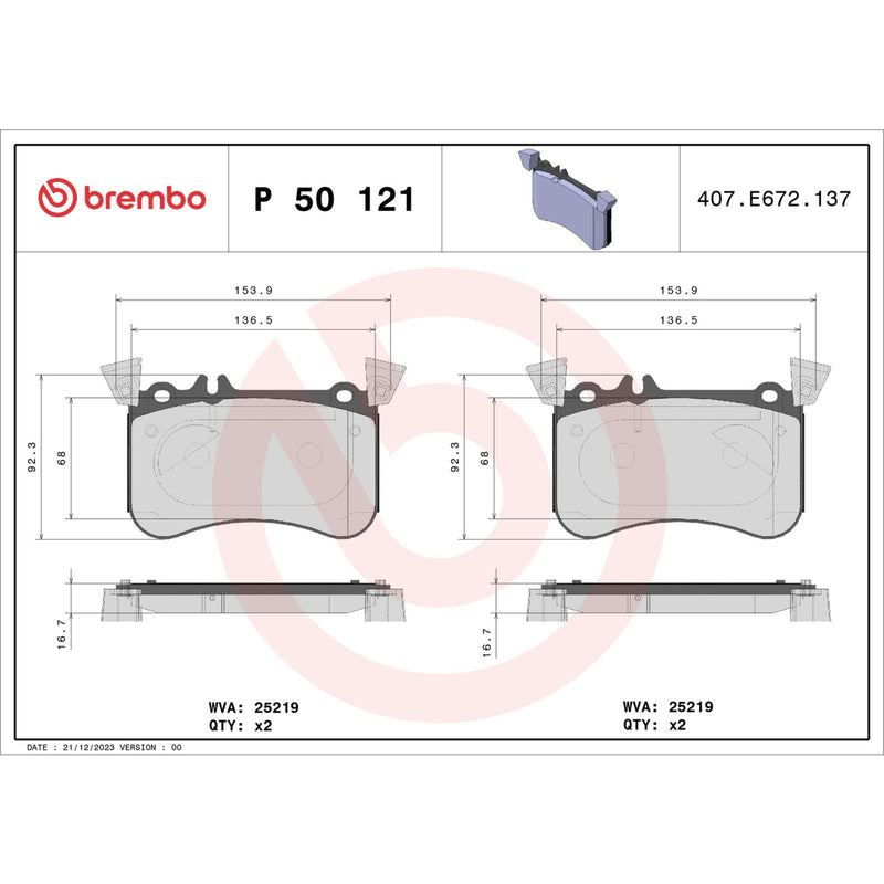 PRIME Low-Met Front Disc Brake Pad Set - P50121