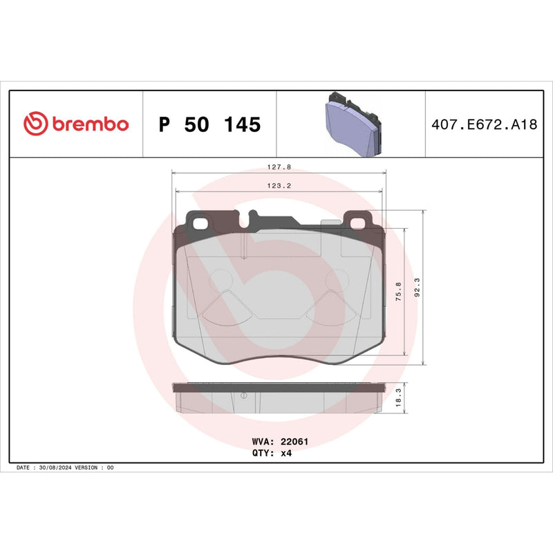PRIME Low-Met Front Disc Brake Pad Set - P50145