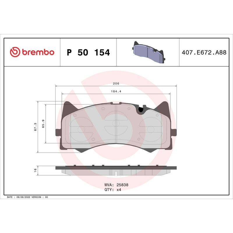 PRIME Low-Met Front Disc Brake Pad Set - P50154