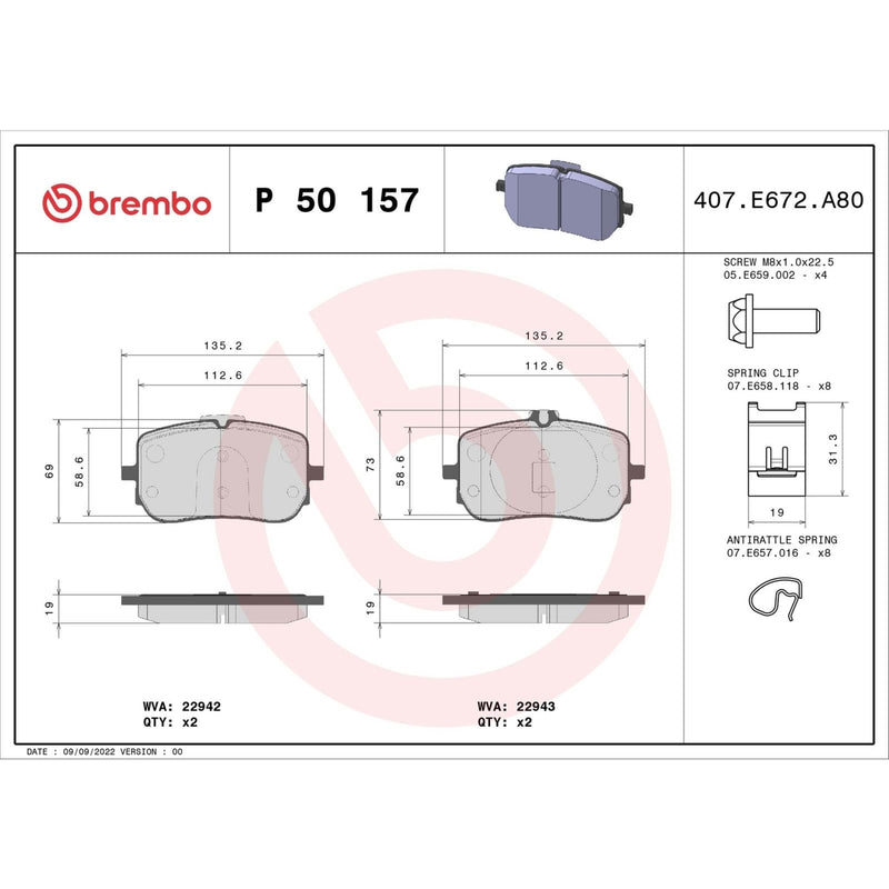 PRIME Low-Met Front Disc Brake Pad Set - P50157
