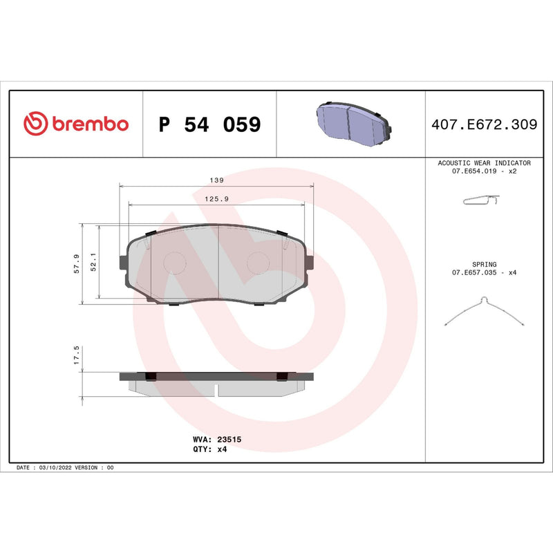 PRIME Low-Met Front Disc Brake Pad Set - P54059